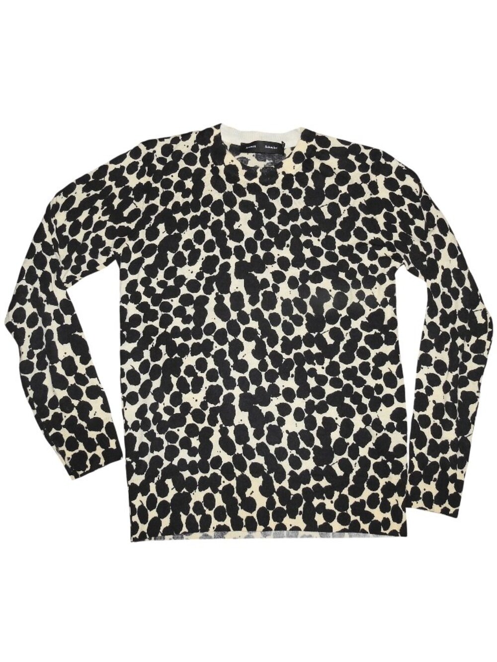 Proenza Schouler Merion Wool Crew Neck Pullover Animal Print Sweater Medium